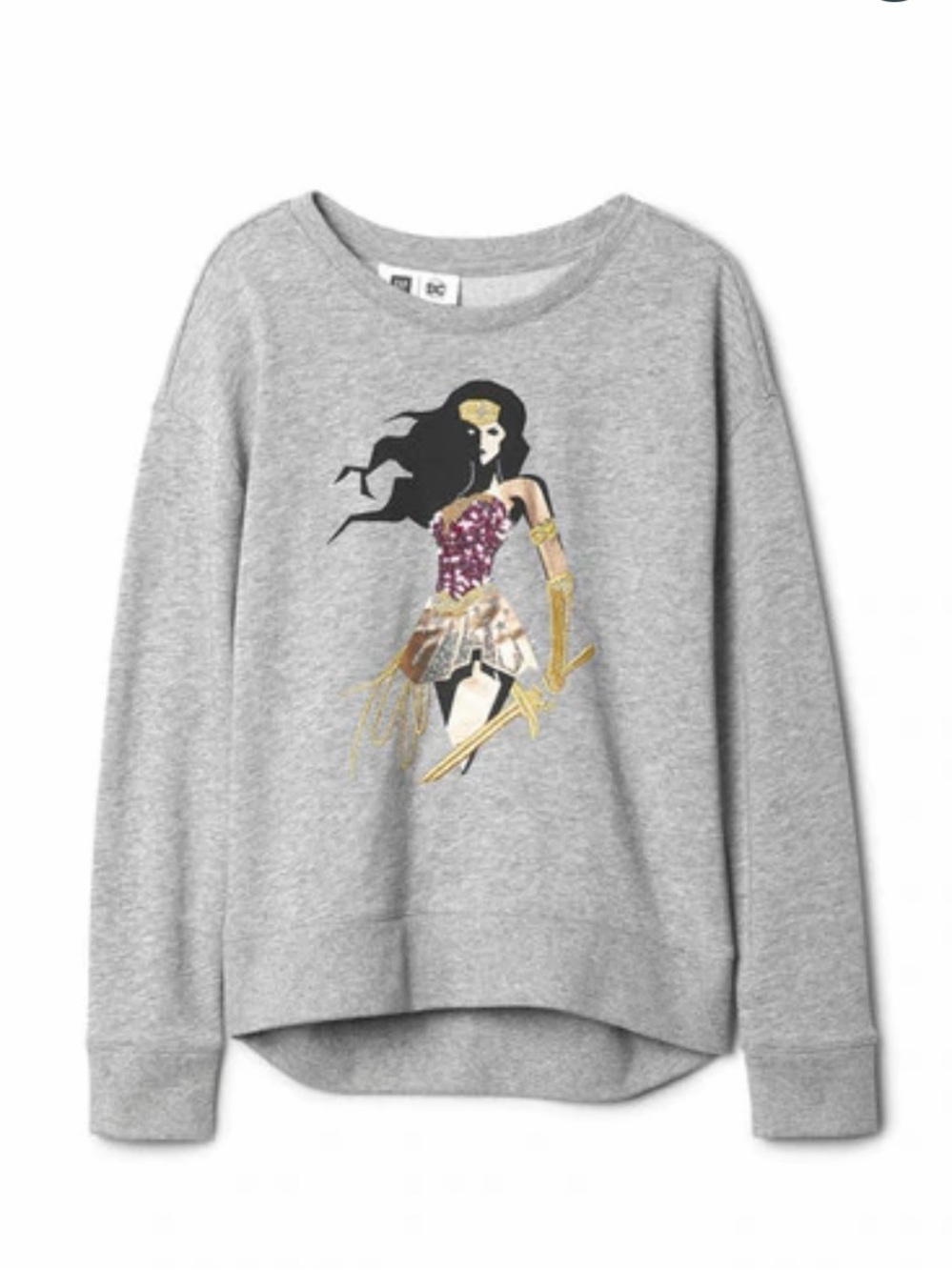 GAP Kids DC Wonder Woman Super Hero Embellished Sequin Sweatshirt - NWT